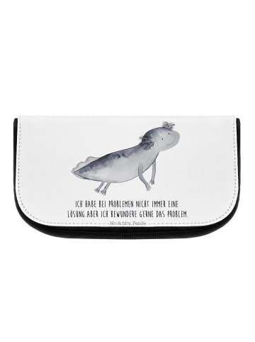 Mr. & Mrs. Panda Kulturbeutel Axolotl Schwimmen mit Spruch in Weiß