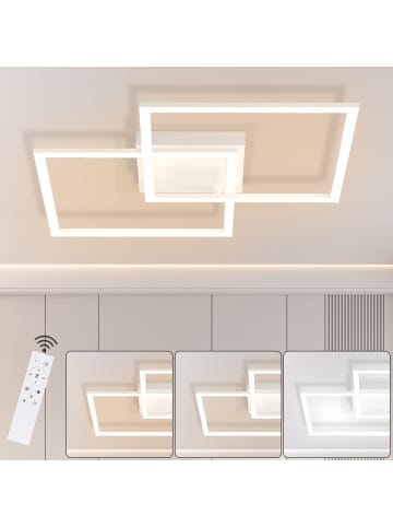 ZMH Deckenleuchte LED in weiß Dimmbar 52W mit Fernbedienung Modern