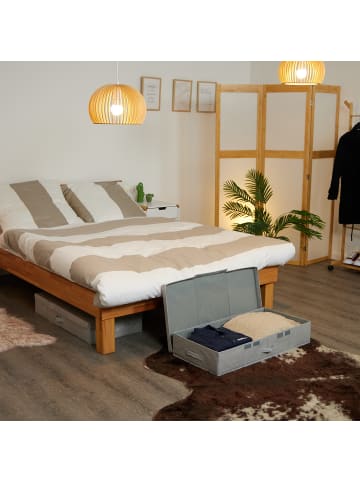 relaxdays 2 x Unterbettkommode in Grau - (B)80 x (H)15 x (T)40 cm