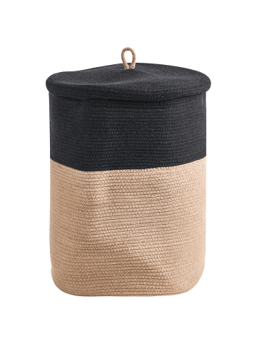Beliani Korb SILOPI in Schwarz/Beige - (W) 44 x (H) 52 x (L) 44 cm