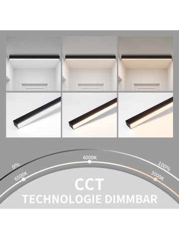 ZMH LED Deckenleuchte in schwarz 32W Modern Dimmbar L 107CM Lang Bürolampe