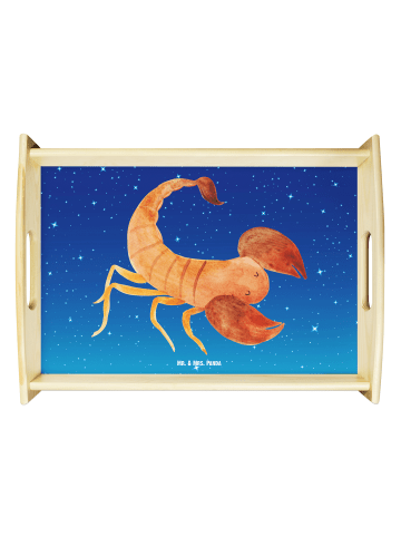 Mr. & Mrs. Panda Serviertablett Sternzeichen Skorpion ohne Spruch in Sternenhimmel Blau