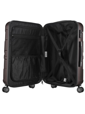 suitline mittelgroßer Hartschalen-Koffer Check-In Reisekoffer TSA 68L in Titan