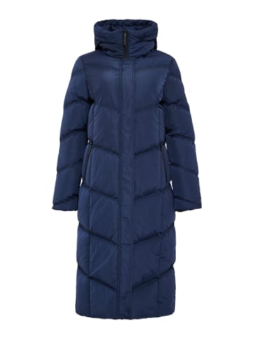 Threadbare Wintermantel THB Jotta Longline Padded Coat in blau-schwarz