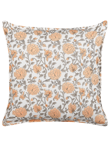 Beliani Dekokissen MEADIA in Bunt/Orange/Grau - (W) 45 x (H) 10 x (L) 45 cm