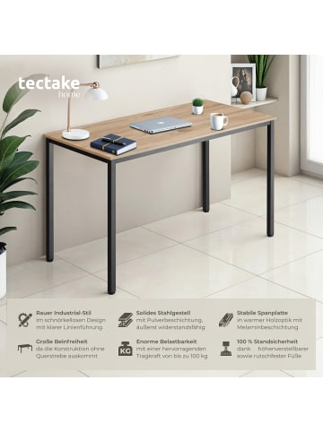 tectake Schreibtisch Vanport 120 x 60 x 75,5 cm, Industrial Holz hell, Eiche Sonoma