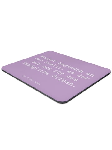 Mr. & Mrs. Panda Mousepad Spruch Wunder beginnen mit Spruch in Lavendeltraum
