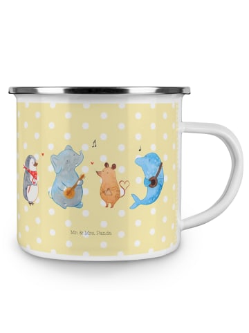 Mr. & Mrs. Panda Camping Emaille Tasse Big Einheit ohne Spruch in Gelb Pastell