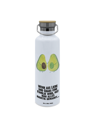 Mr. & Mrs. Panda Trinkflasche Avocado Pärchen mit Spruch in Weiß