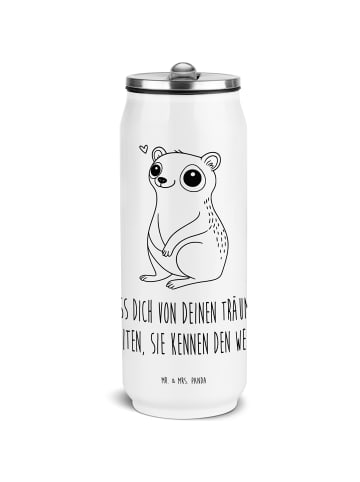 Mr. & Mrs. Panda Isolierflasche Plumplori Glücklich mit Spruch in Weiß