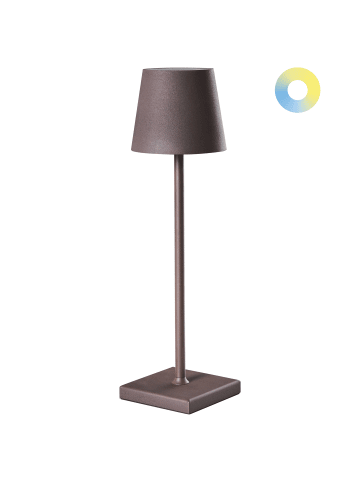 Beliani Tischlampe für den Außenbereich BACEIRO in Braun - (W) 10 x (H) 38 x (L) 10 cm