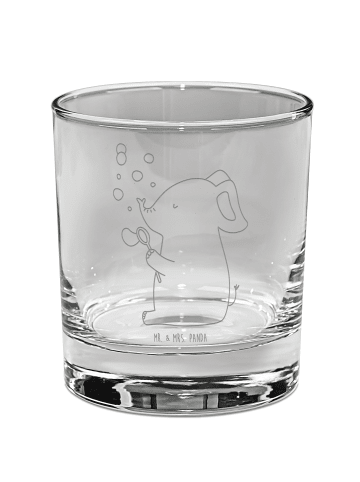 Mr. & Mrs. Panda Whiskey Glas Elefant Seifenblasen ohne Spruch in Transparent