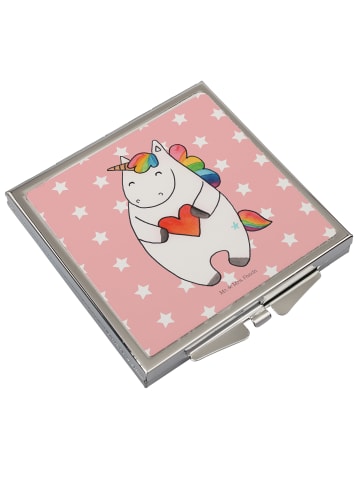 Mr. & Mrs. Panda Schminkspiegel Einhorn Herz ohne Spruch in Rot Pastell
