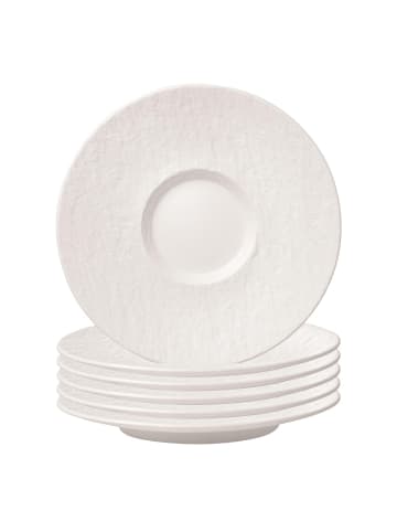 Villeroy & Boch 6er Set Café au Lait Untertassen Manufacture Rock in Weiß ø 17 cm in weiß