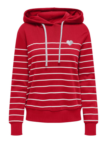 ONLY Kapuzenpullover in True Red