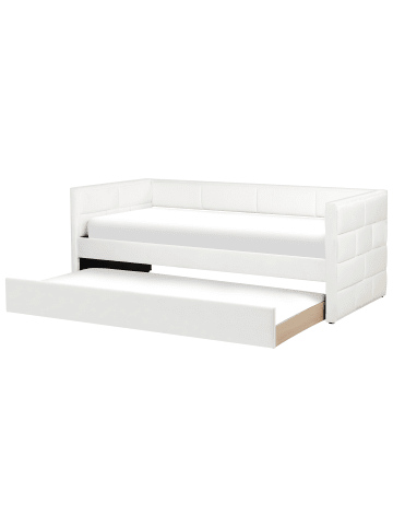 Beliani Tagesbett CHAVONNE in Weiß - (W) 99 x (H) 80 x (L) 218 cm