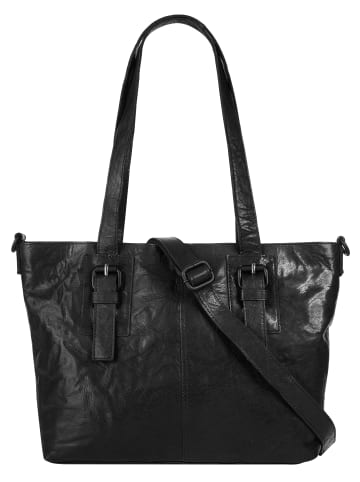 SPIKES & SPARROW Shopper echt Leder in schwarz