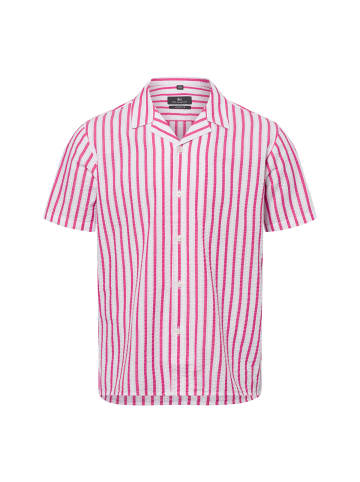 Nils Sundström Freizeithemd in himbeer weiß - 0004