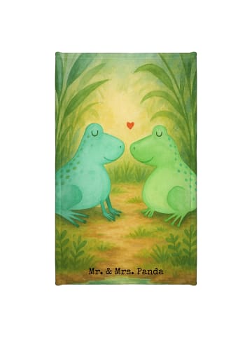 Mr. & Mrs. Panda Handtuch Frosch Liebe Design ohne Spruch in Weiß