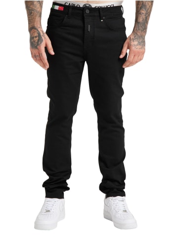 Carlo Colucci 5-Pocket-Jeans Cazzato in Schwarz