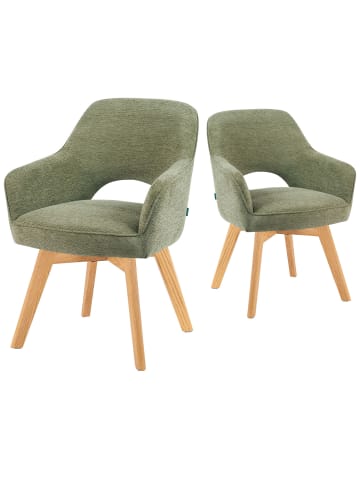 DUBI Möbel 2er-Set: Drehstuhl Mika-Mara in Grün - (B)60 x (H)87 x  (T)65 cm