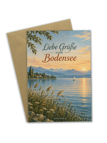 Glückwunschkarte See zeitlos Design mit Spruch in Weiß