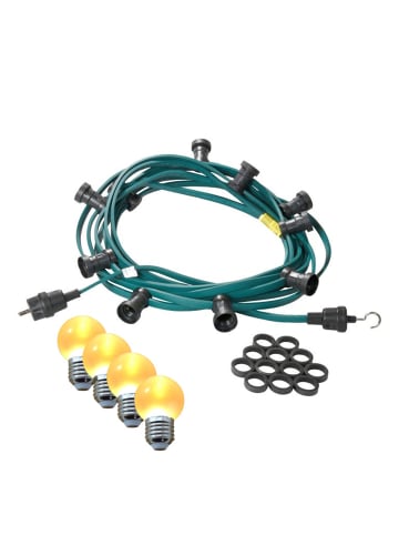 SPICELITE Illu- Party Garten Außenlichterkette 10 ultra-warmweiße LED Kugeln 5m grün