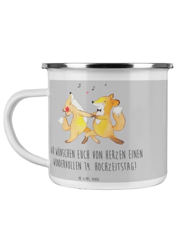 Mr. & Mrs. Panda metallbecher 14. Hochzeitstag Elfenbeinhochzeit... in Heather Grey