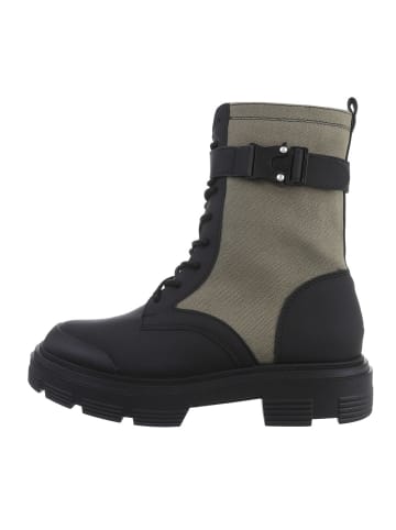 Ital-Design Stiefelette in Grün und Schwarz