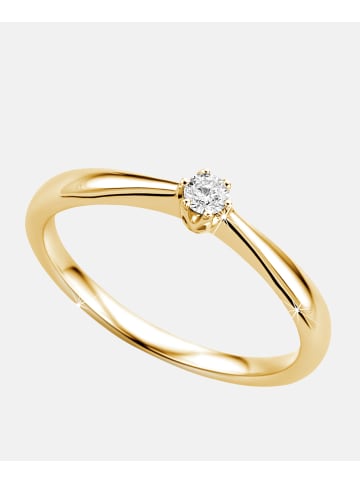 Diamant L'éternel Solitär-Ring aus 375 Gelbgold mit 0.09 Karat Diamant