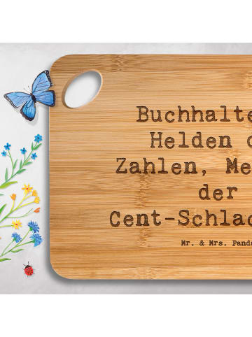 Mr. & Mrs. Panda Frühstücksbrettchen Spruch Buchhalter Helden mi... in Braun