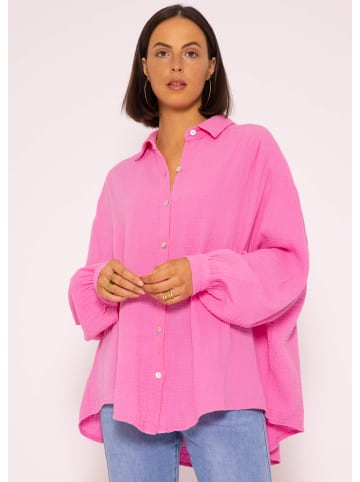 SASSYCLASSY Ultra Oversize Musselin-Blusenhemd kürzere Variante in Pink