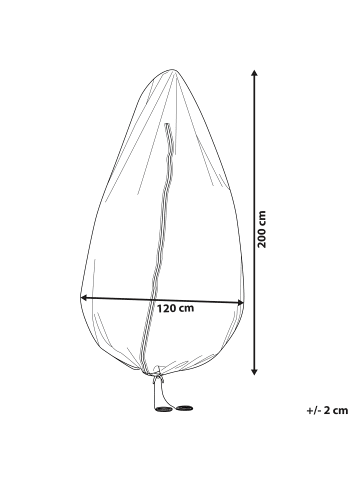 Beliani Regenschutzhülle CHUVA in Grau - (W) 200 x (H) 120 x (L) 120 cm