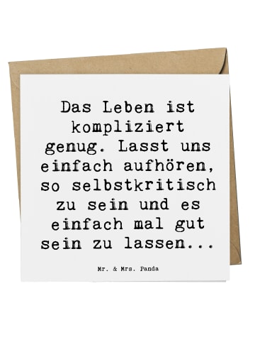 Mr. & Mrs. Panda Klappkarte Spruch Selbstzweifel Abschalten mit ... in Weiß