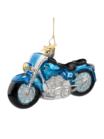 Käthes Original Baumschmuck Glas Blaues Motorrad in bunt