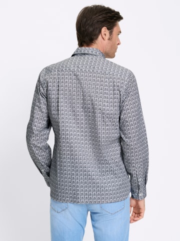 WITT WEIDEN Langarm-Hemd in anthrazit-gemustert