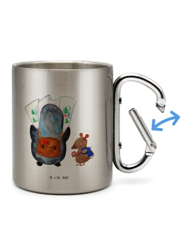 Mr. & Mrs. Panda Edelstahltasse Pinguin & Maus Wanderer ohne Spruch in Silber