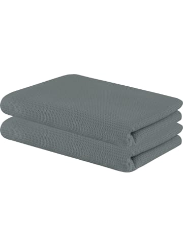 Setex Baumwolle, Waffelpiqué Sommerdecke 2er-Pack in dunkelgrau