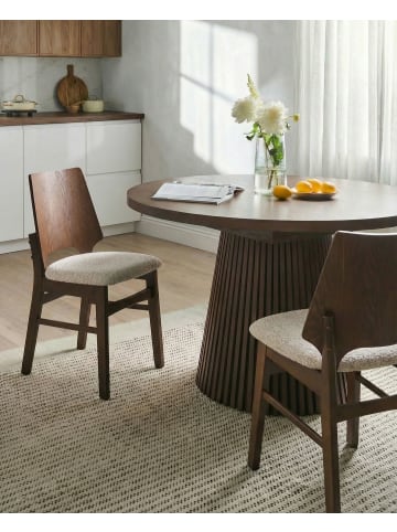 2er-Set Esszimmerstuhl ABEE in Braun/Beige