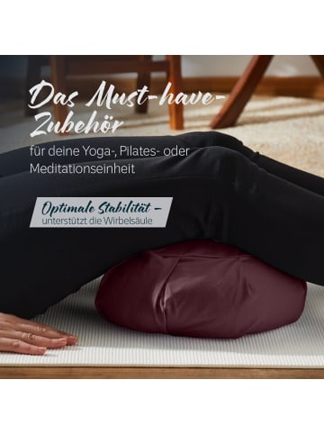 DoYourFitness Yoga-Kissen Ganesh gefüllt Dinkelspelz braun Halbmond Braun