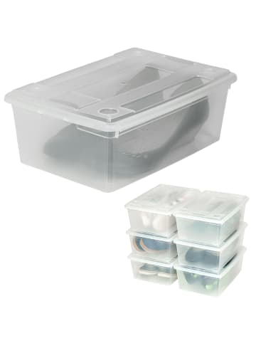 tectake 12er-Set Schuhbox  33 x 23 x 12 cm, transparent