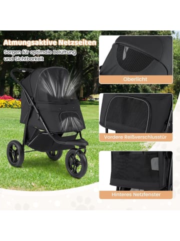 COSTWAY Hundewagen klappbar bis 25 kg in Schwarz