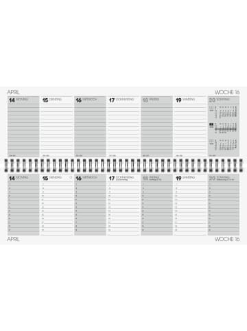 BRUNNEN Querkalender 774 32,6x10,2cm 1 Woche/2 Seiten Karton blau 2026