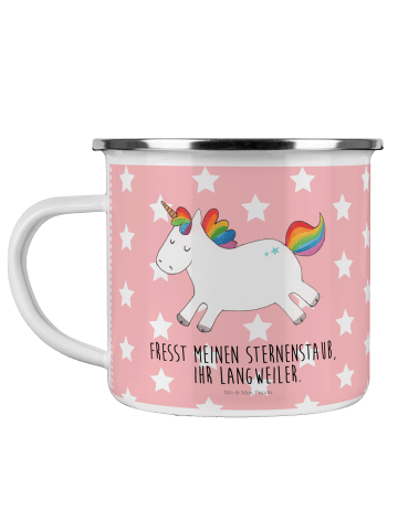 Mr. & Mrs. Panda Teetasse Einhorn Happy mit Spruch in Rot Pastell