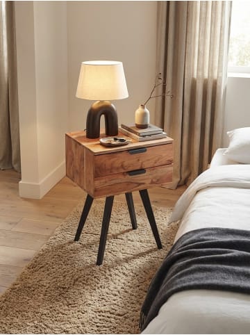 KADIMA DESIGN Nachtkonsole | Akazie, 47x65x35cm, 2 Schubladen