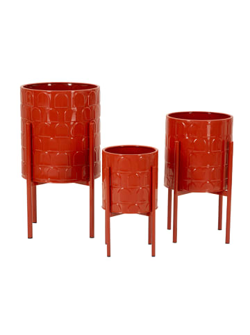 Mauro Ferretti Farbige Metall-Pflanztöpfe, 3er-Set, Ø 36 x 56,5 cm, 30 x 48,5 cm, 24 x 37,6 cm