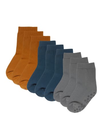 Yalion 9er Pack Antirutschsocken Halbplüsch in Bunt