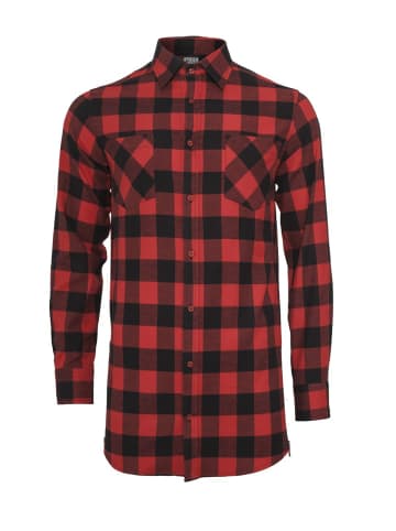 Urban Classics Hemd Side-Zip Long Checked Flanell in Mehrfarbig