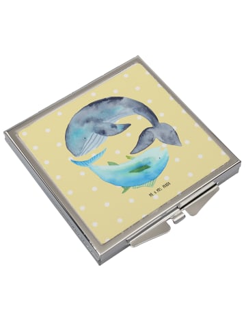 Mr. & Mrs. Panda Kleiner Spiegel Walfisch Thunfisch ohne Spruch in Gelb Pastell