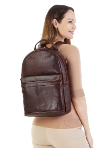 X-ZONE Rucksack echt Leder in cognac